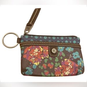 Relic Multicolor Floral FauxLeather Womens Coin Purse Card Holder Key Chain